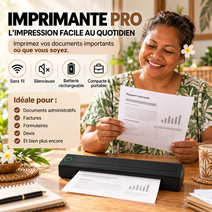 IMPRIMANTE PRO - Portable et Thermique + 50 feuilles incluses