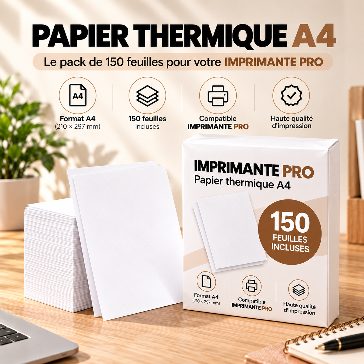 Pack de 150 feuilles thermiques